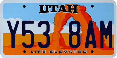 UT license plate Y538AM