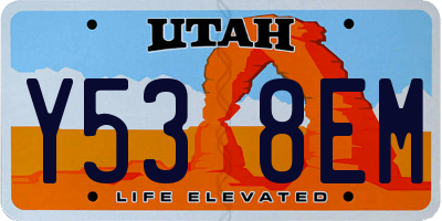 UT license plate Y538EM