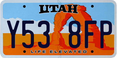 UT license plate Y538FP