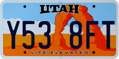 UT license plate Y538FT