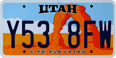 UT license plate Y538FW