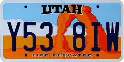 UT license plate Y538IW