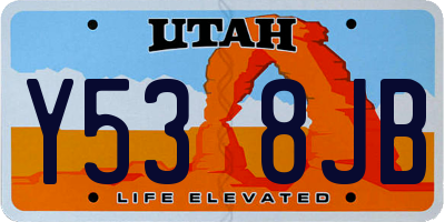 UT license plate Y538JB