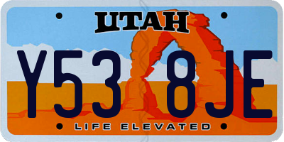 UT license plate Y538JE