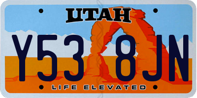 UT license plate Y538JN