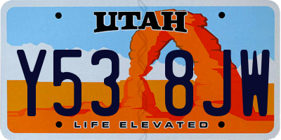 UT license plate Y538JW