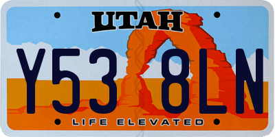 UT license plate Y538LN