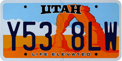 UT license plate Y538LW