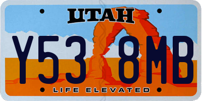 UT license plate Y538MB
