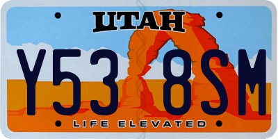 UT license plate Y538SM