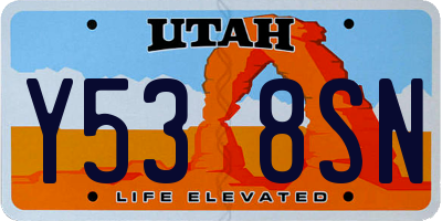 UT license plate Y538SN