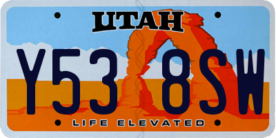 UT license plate Y538SW
