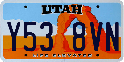 UT license plate Y538VN