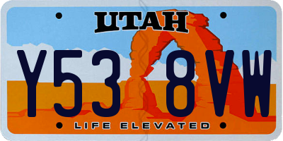 UT license plate Y538VW