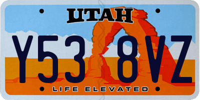 UT license plate Y538VZ