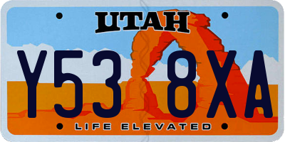 UT license plate Y538XA