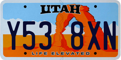 UT license plate Y538XN