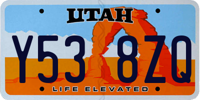 UT license plate Y538ZQ