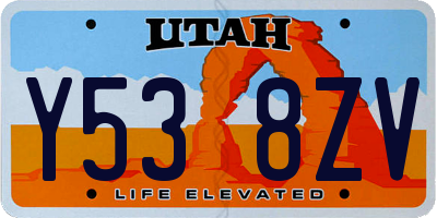 UT license plate Y538ZV