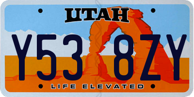 UT license plate Y538ZY