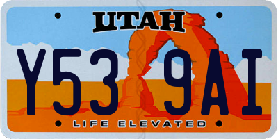 UT license plate Y539AI