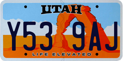 UT license plate Y539AJ