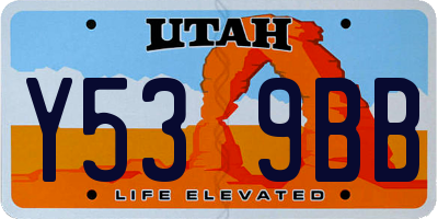 UT license plate Y539BB