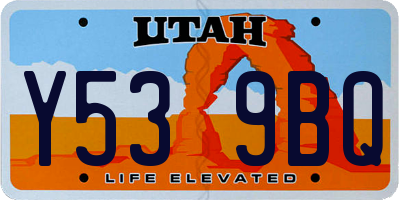 UT license plate Y539BQ