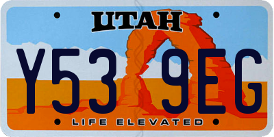 UT license plate Y539EG