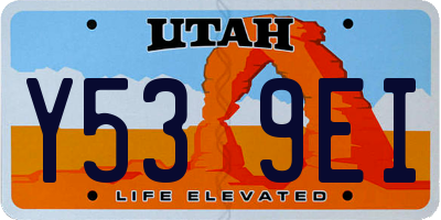 UT license plate Y539EI