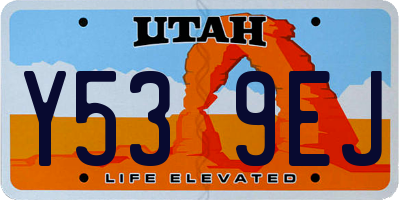 UT license plate Y539EJ