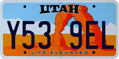 UT license plate Y539EL