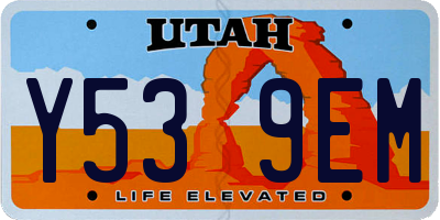 UT license plate Y539EM