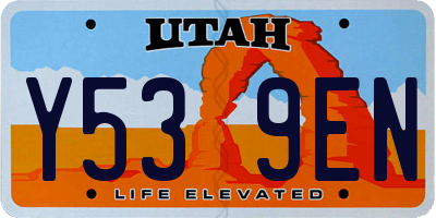 UT license plate Y539EN