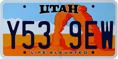 UT license plate Y539EW