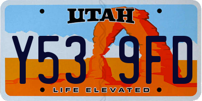 UT license plate Y539FD