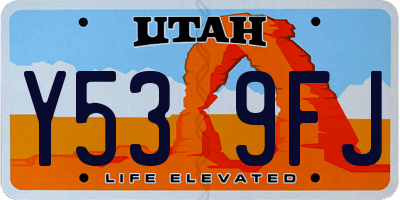 UT license plate Y539FJ