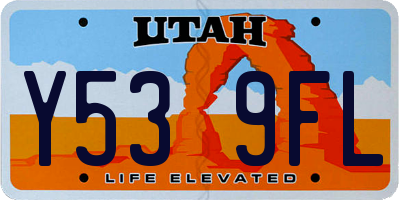 UT license plate Y539FL