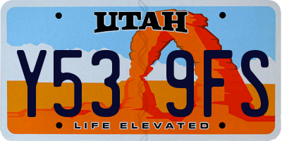 UT license plate Y539FS