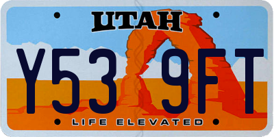 UT license plate Y539FT