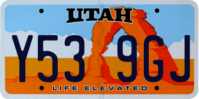 UT license plate Y539GJ