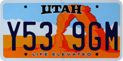 UT license plate Y539GM