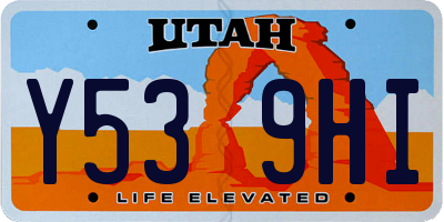 UT license plate Y539HI