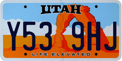 UT license plate Y539HJ
