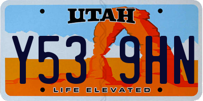 UT license plate Y539HN