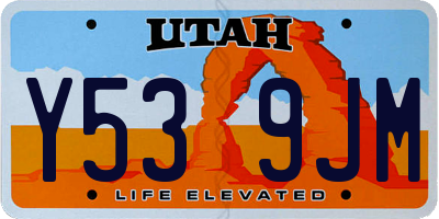 UT license plate Y539JM