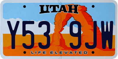 UT license plate Y539JW