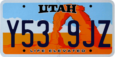UT license plate Y539JZ