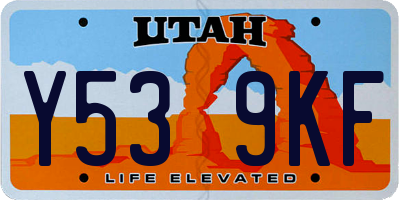UT license plate Y539KF