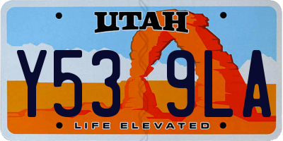 UT license plate Y539LA